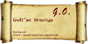 Gnámt Orsolya névjegykártya